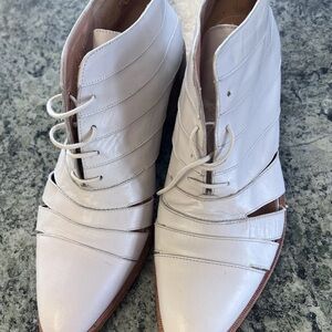 Robert Clergerie White Lace Up Boots